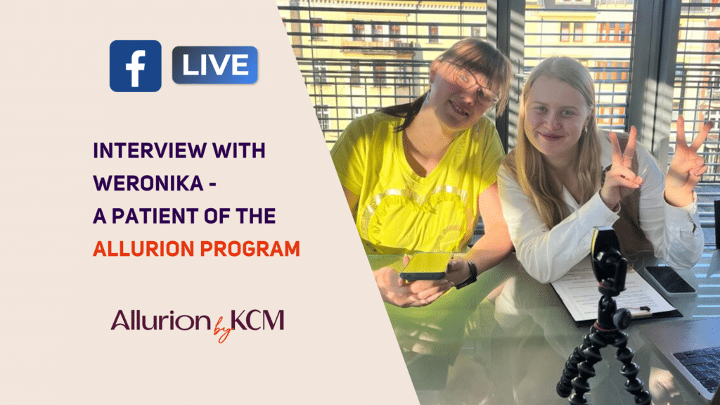 KCM Clinic Facebook live with a patient participating in the Allurion Program