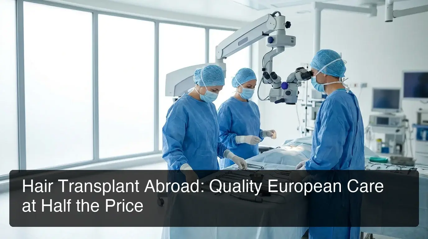 KCM Clinic hair transplant abroad showing a modern surgical theatre prepared for an FUE extraction procedure