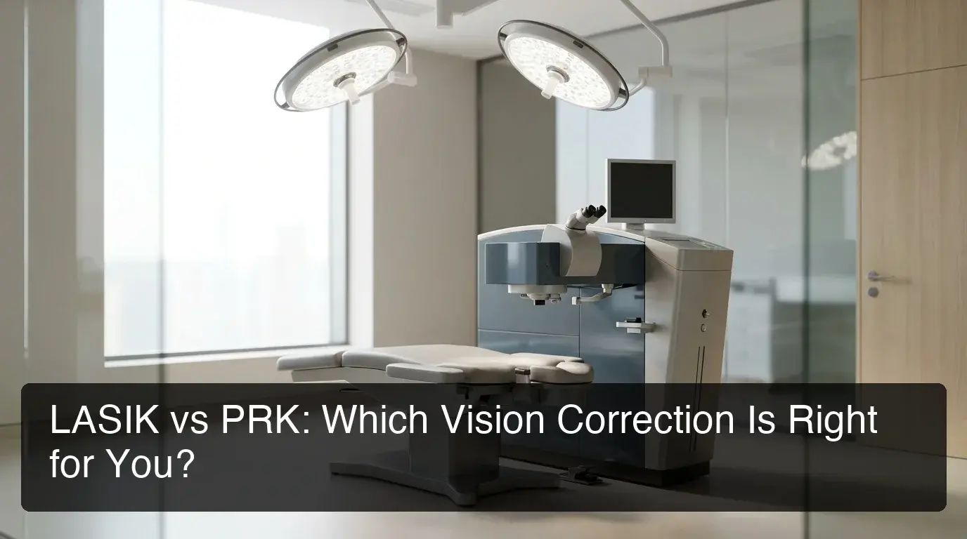 KCM Clinic LASIK vs PRK surgical suite showing the excimer laser equipment used for both procedures