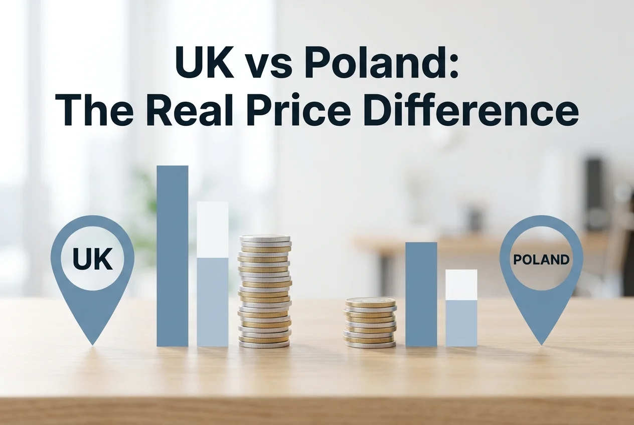 UK vs Poland tummy tuck cost UK comparison visual showing price tiers and country markers